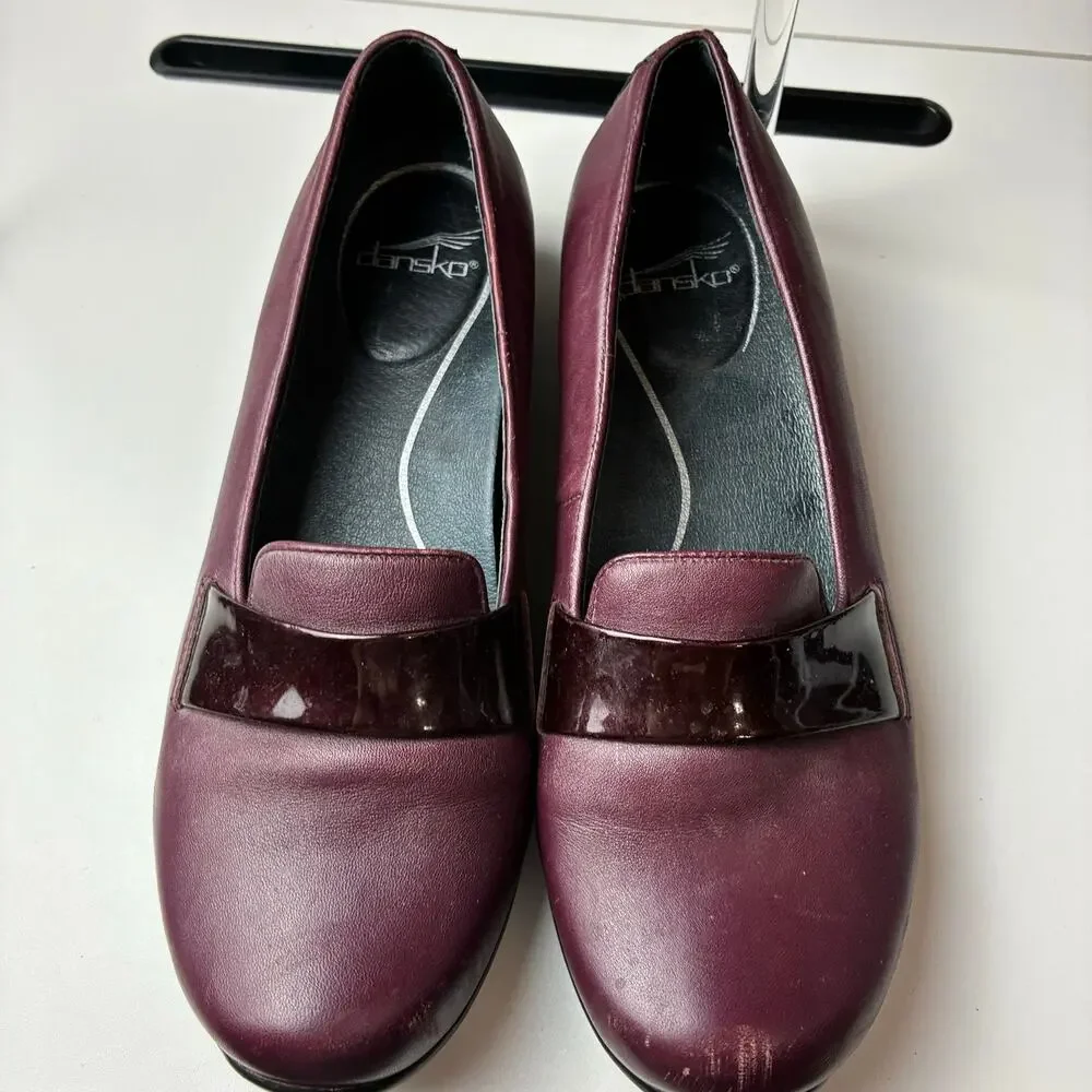 Dansko Oksana Comfort Loafers Women's EU 40/US 9.5-10 Wine Burgundy Leather Red